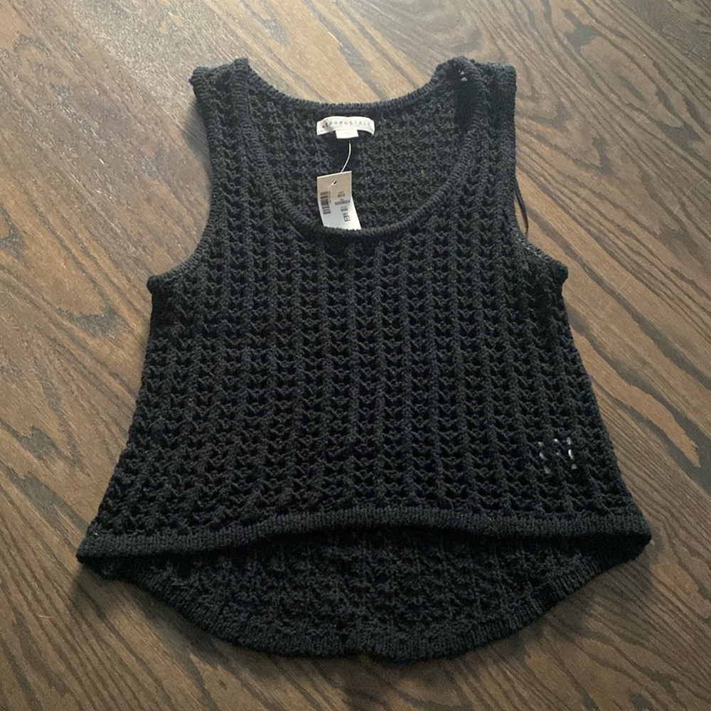 Black Knit Tank Top
